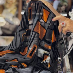 ART. 1024- BASE TULLE CON INSERTI IN VELLUTO RUGGINE