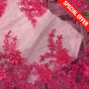 UNICO TAGLIO TULLE RICAMATO FUCSIA 1,70 MT